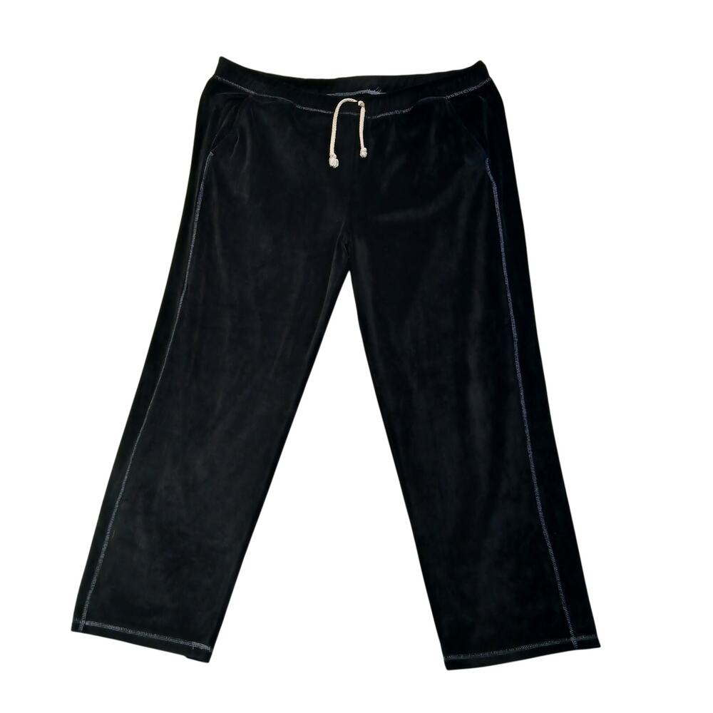 ClimateRight by Cuddl Duds Velour Pajama Pants Womens XL Black Wide Leg